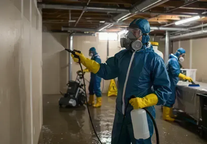 Basement Sanitization and Antimicrobial Treatment process in Somers, CT